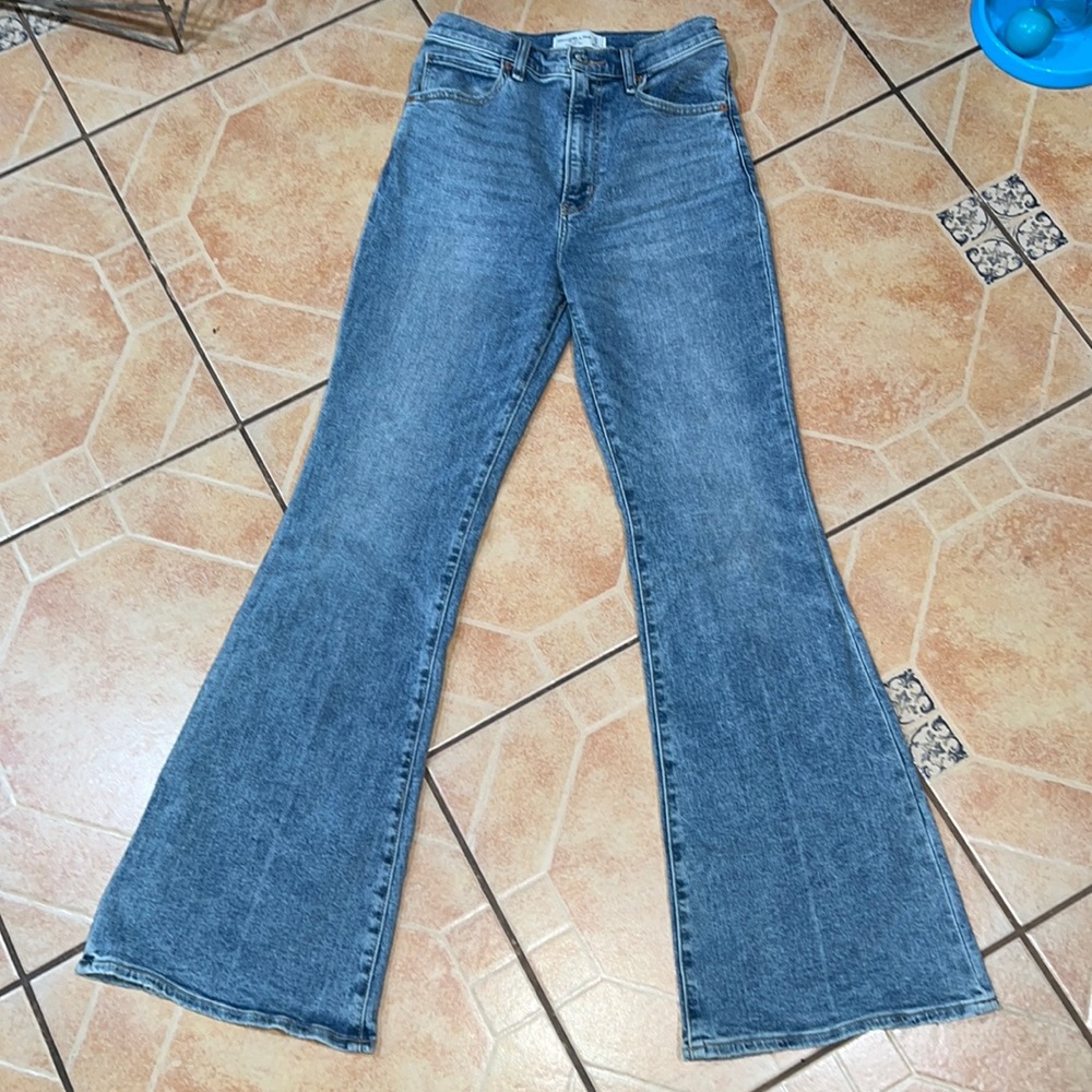 Abercrombie & Fitch high rise flare jeans denim pants bottoms